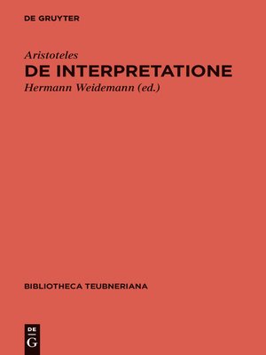 cover image of De interpretatione